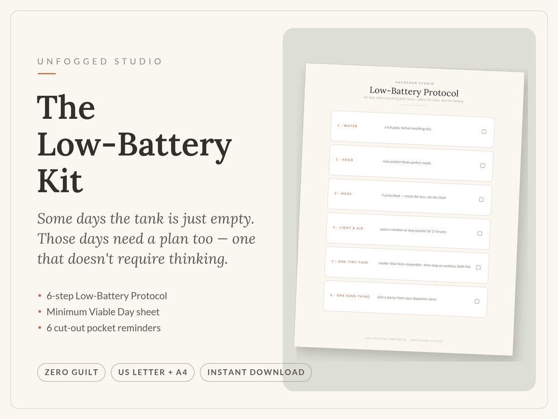 The Low-Battery Kit — bad day protocol printable